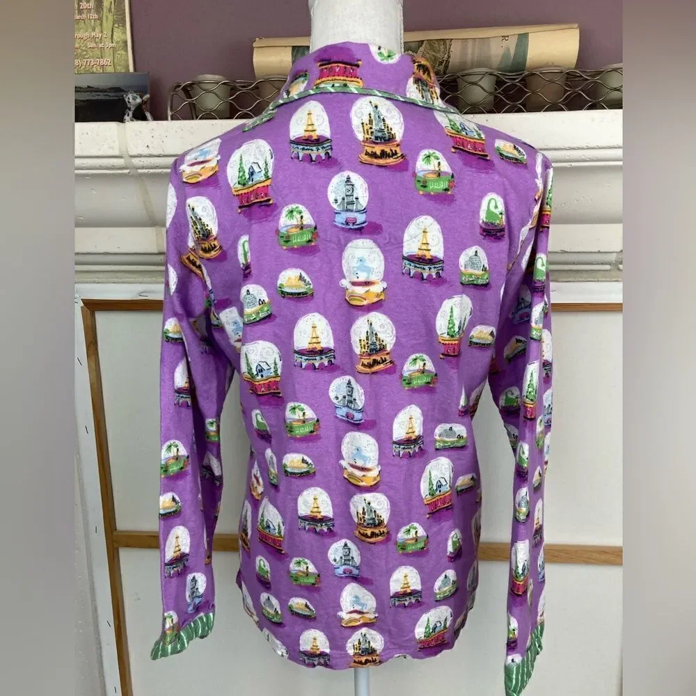 Munki Munki snow globes of famous places magical pj top extra soft flannel